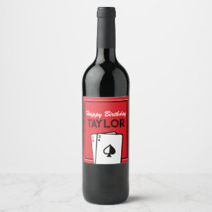 Rótulo De Garrafa De Cerveja Casino Poker Birthday Wine Bottle Labs