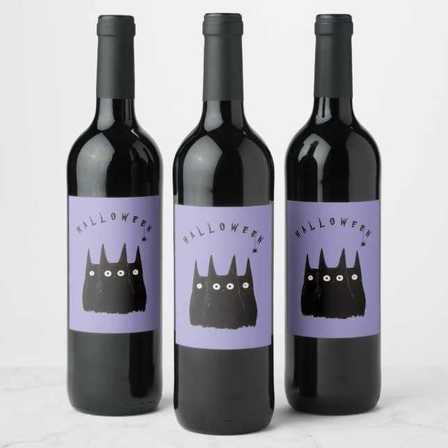 Rótulo De Garrafa De Cerveja Cats and Halloween, personalized (Garrafas)