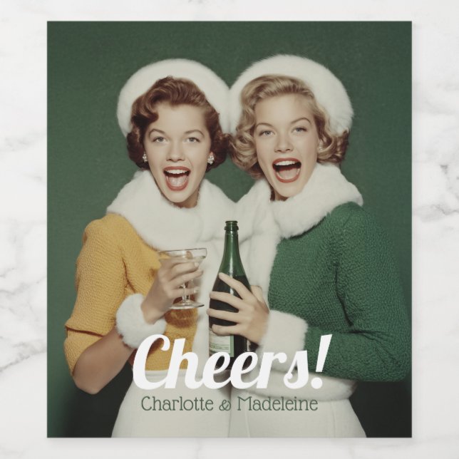 Rótulo De Garrafa De Cerveja Celebração Alegre de Champanhe de Inverno (Rótulo Único)