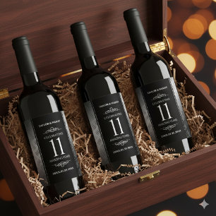 Rótulo De Garrafa De Cerveja Celebração do Aniversário do Casamento de Aço 