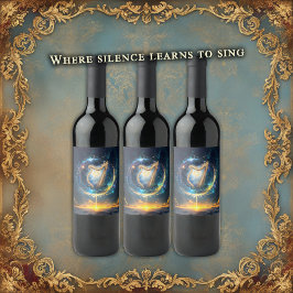 Rótulo De Garrafa De Cerveja Celestial Harp of the Moonbound Skies. 