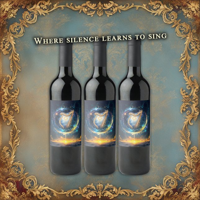 Rótulo De Garrafa De Cerveja Celestial Harp of the Moonbound Skies.  (Criador carregado)