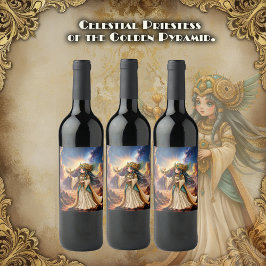 Rótulo De Garrafa De Cerveja Celestial Priestess of the Golden Pyramid.