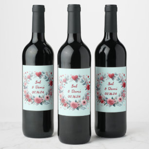 Rótulo De Garrafa De Cerveja Celestial Watercolor Floral: Elegância Celestial