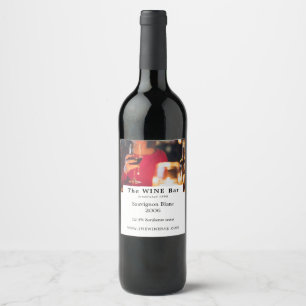 Rótulo De Garrafa De Cerveja Cena de Bar de Vinho, Bar de Vinho/Produtor de Vin