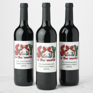 Rótulo De Garrafa De Cerveja Cena Personalizada de Natal Alegria Presépio Alegr