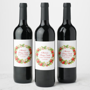 Rótulo De Garrafa De Cerveja Chá de Bebê Berry Sweet Morango Menina Menino