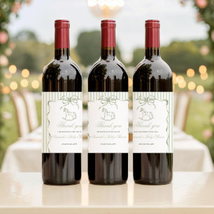 Rótulo De Garrafa De Cerveja Chá de Bebê Cavalo Marinho Oliva Neutro Vintage