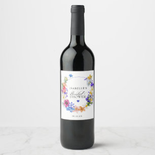 Rótulo De Garrafa De Cerveja Chá de Bebê de Noiva com Flor Silvestre Roxa Azul 