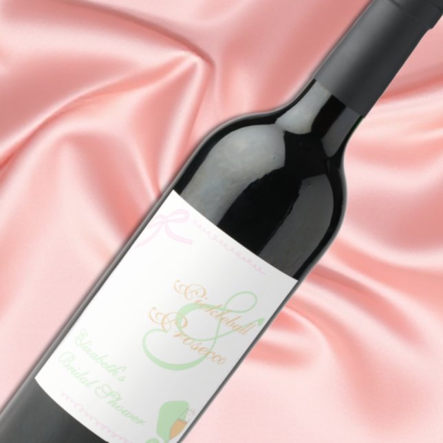 Rótulo De Garrafa De Cerveja Chá de Bebê de Pickleball e Prosecco (Criador carregado)