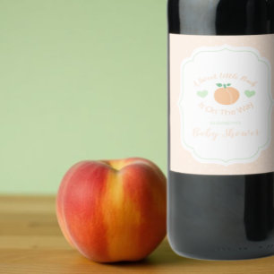 Rótulo De Garrafa De Cerveja Chá de Bebê Elegante Pêssego Doce