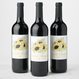 Rótulo De Garrafa De Cerveja Chá de Bebê Floral Aquarela Girassóis Country