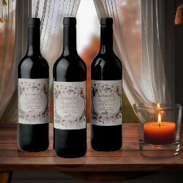 Rótulo De Garrafa De Cerveja Chá de Bebê Floral Boho Muted Outono