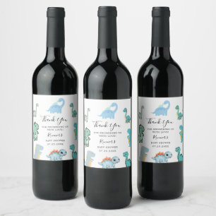 Rótulo De Garrafa De Cerveja Chá de Bebê Fofo Pequeno Dinossauro