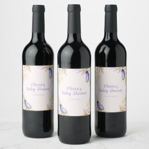 Rótulo De Garrafa De Cerveja Chá de Bebê Jardim de Berinjela Flor de Lavanda Ma