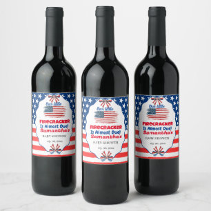 Rótulo De Garrafa De Cerveja Chá de bebê little firecracker 4 de julho