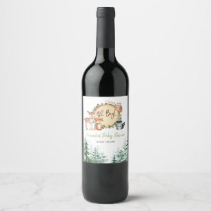 Rótulo De Garrafa De Cerveja Chá de fraldas da Floresta de Madeira Oh Boy
