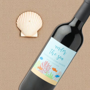 Rótulo De Garrafa De Cerveja Chá de fraldas da Vida do Mar