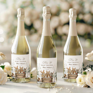 Rótulo De Garrafa De Cerveja Chá de fraldas de Animais da Floresta Ocidental