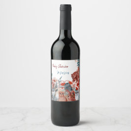 Rótulo De Garrafa De Cerveja Chá de fraldas de animais de raça branca convidado