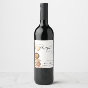 Rótulo De Garrafa De Cerveja Chá de fraldas de Balões de Leão Selvagem de Boho