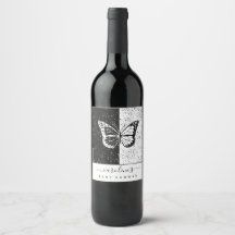 Chá de fraldas de borboleta branca e preta elegant