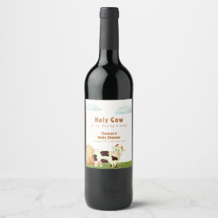 Rótulo De Garrafa De Cerveja Chá de fraldas de Fazenda de Vaca Sagrada e Russa