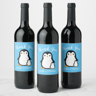 Rótulo De Garrafa De Cerveja Chá de fraldas de pinguim