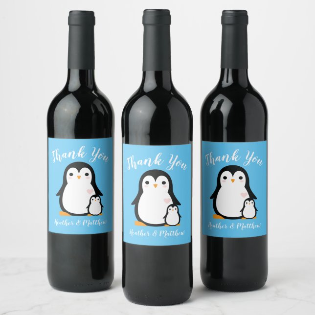 Rótulo De Garrafa De Cerveja Chá de fraldas de pinguim (Garrafas)