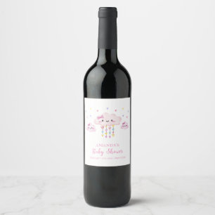 Rótulo De Garrafa De Cerveja Chá de fraldas doce e colorido Raindrop Sweetheart