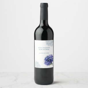 Rótulo De Garrafa De Cerveja chá de fraldas floral azul marinho