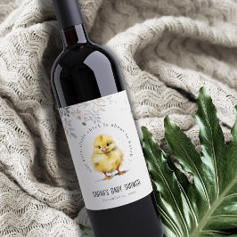 Rótulo De Garrafa De Cerveja Chá de fraldas Floral de Fazenda Cósmica Pintinho