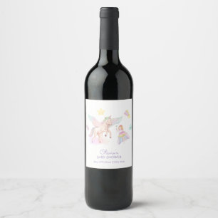 Rótulo De Garrafa De Cerveja Chá de fraldas Pastel Princess Unicorn