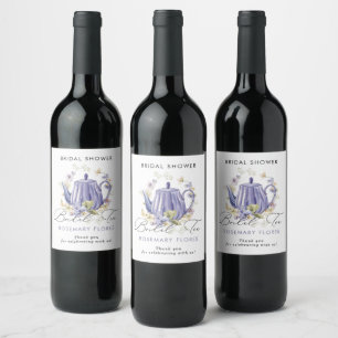 Rótulo De Garrafa De Cerveja Chá de Noiva Bule Roxo Chá de Noiva