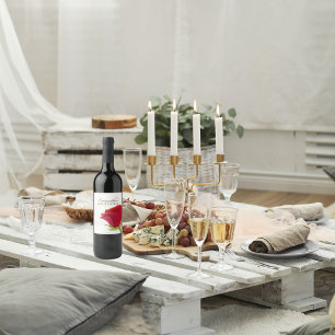 Rótulo De Garrafa De Cerveja Chá de Noiva de rosa vermelha elegante