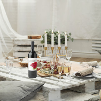 Rótulo De Garrafa De Cerveja Chá de Noiva de rosa vermelha elegante