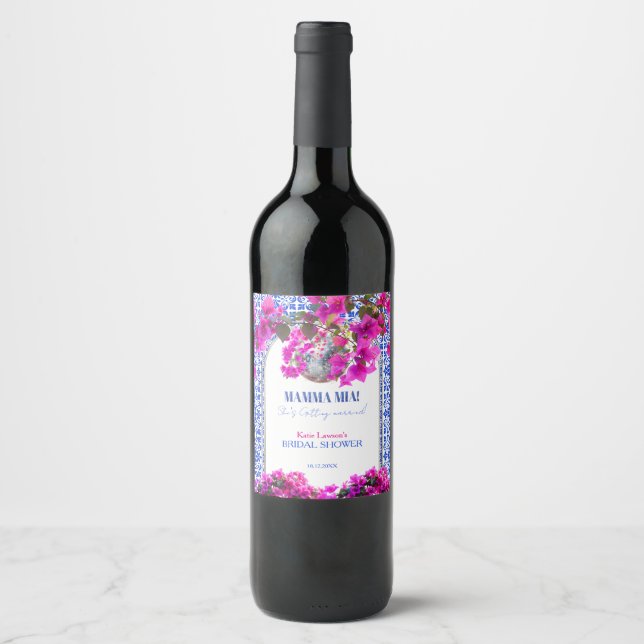 Rótulo De Garrafa De Cerveja Chá de Noiva Mamma Mia (Frente)