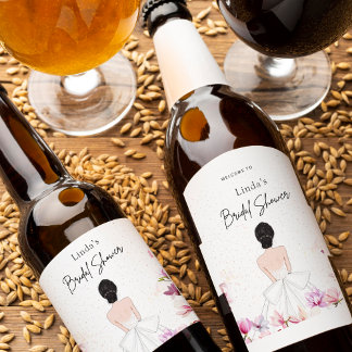 Rótulo De Garrafa De Cerveja Chá de noiva simples e fofo