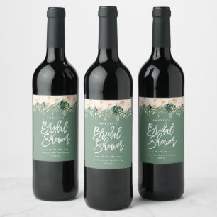 Rótulo De Garrafa De Cerveja Chá de panela a favor da folhagem floral presente