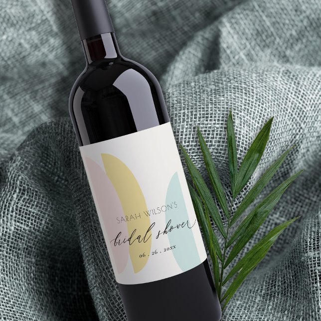 Rótulo De Garrafa De Cerveja Chá de panela Aqua Amarelo Abstrato Moderno (Criador carregado)