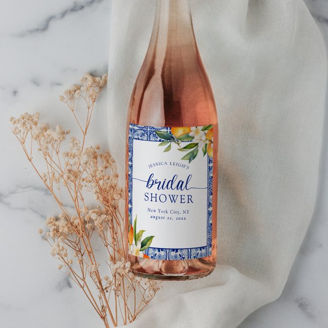 Rótulo De Garrafa De Cerveja Chá de panela de Laranjas do Mediterrâneo Azul (Criador carregado)