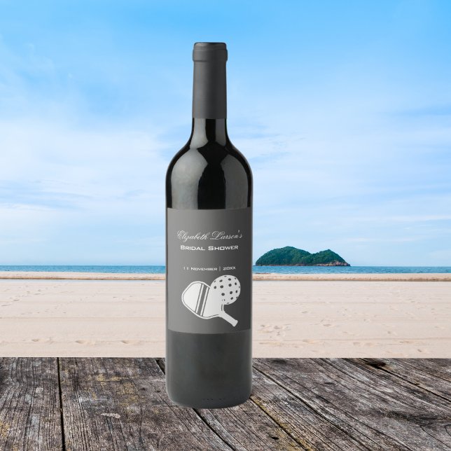 Rótulo De Garrafa De Cerveja Chá de Panela de Noiva para Amantes de Pickleball  (Criador carregado)