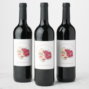 Rótulo De Garrafa De Cerveja Chá de panela de Nome das Flores de Rosto de Arte
