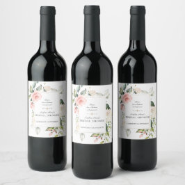 Rótulo De Garrafa De Cerveja Chá de panela Inverso Elegante Cor de Água Rosa