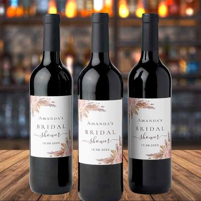 Rótulo De Garrafa De Cerveja Chá de panela pampas de capim rosa de ouro (Criador carregado)