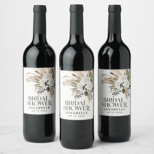 Rótulo De Garrafa De Cerveja Chá de panela pampas erva moderna e elegante natur