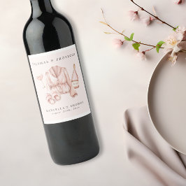 Rótulo De Garrafa De Cerveja Chá de panela pijamas e Prosecco - Bachelorette