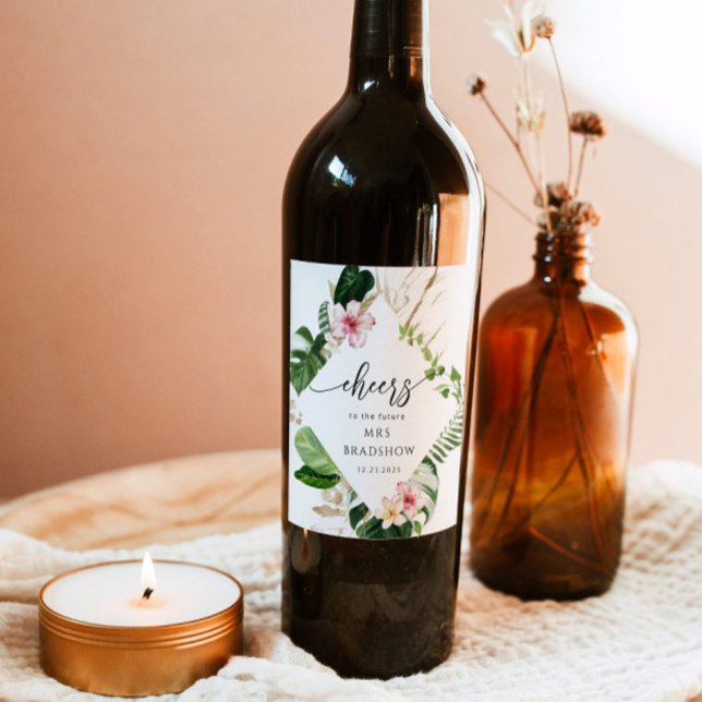 Rótulo De Garrafa De Cerveja Chá de panela tropical de praia (Criador carregado)