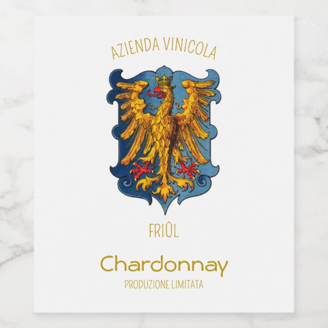 Rótulo De Garrafa De Cerveja Chardonnay de Friuli (Rótulo Único)