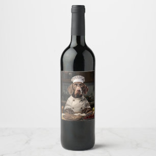 Rótulo De Garrafa De Cerveja Chef de Cachorro-Ponteiro Alemão